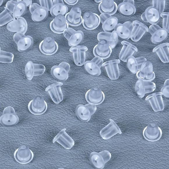 Jewelry - 30 pairs Earring Backs in Clear Silicone Rubber ... so that's 60 individual pcs